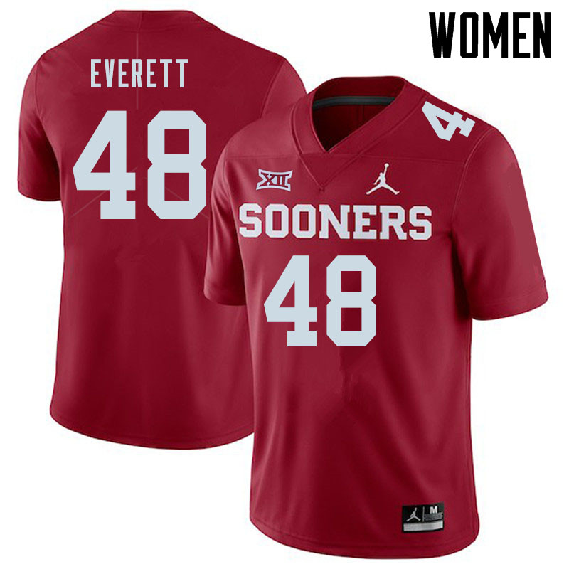 Jordan Brand Women #48 Hunter Everett Oklahoma Sooners College Football Jerseys Sale-Crimson - Click Image to Close
